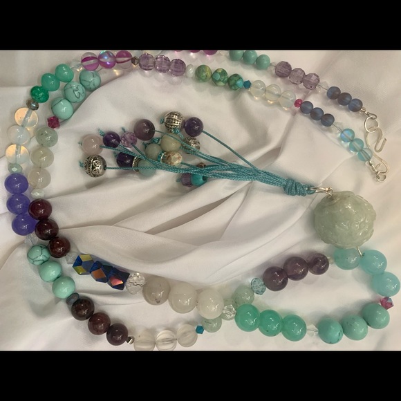 108 Bead Gemstones Handmade Mala Prayer Necklace - Picture 6 of 13